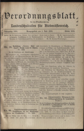 Verordnungsblatt für den Dienstbereich des niederösterreichischen Landesschulrates