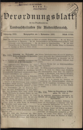 Verordnungsblatt für den Dienstbereich des niederösterreichischen Landesschulrates 19311101 Seite: 1