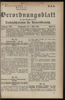 Verordnungsblatt für den Dienstbereich des niederösterreichischen Landesschulrates