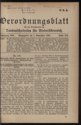 Verordnungsblatt für den Dienstbereich des niederösterreichischen Landesschulrates 19351101 Seite: 1