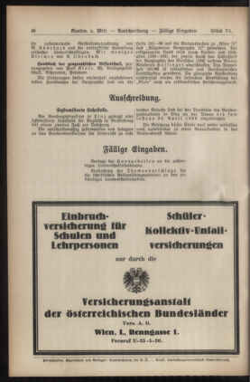 Verordnungsblatt für den Dienstbereich des niederösterreichischen Landesschulrates 19380401 Seite: 12