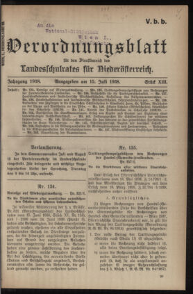 Verordnungsblatt für den Dienstbereich des niederösterreichischen Landesschulrates 19380715 Seite: 1