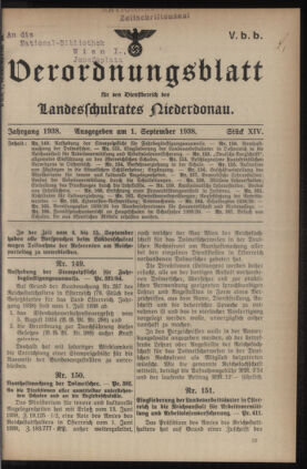 Verordnungsblatt für den Dienstbereich des niederösterreichischen Landesschulrates 19380901 Seite: 1