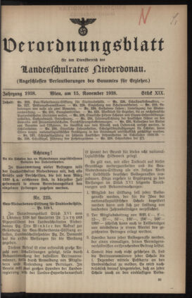 Verordnungsblatt für den Dienstbereich des niederösterreichischen Landesschulrates 19381115 Seite: 1