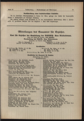 Verordnungsblatt für den Dienstbereich des niederösterreichischen Landesschulrates 19390501 Seite: 7