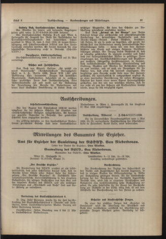 Verordnungsblatt für den Dienstbereich des niederösterreichischen Landesschulrates 19390515 Seite: 7