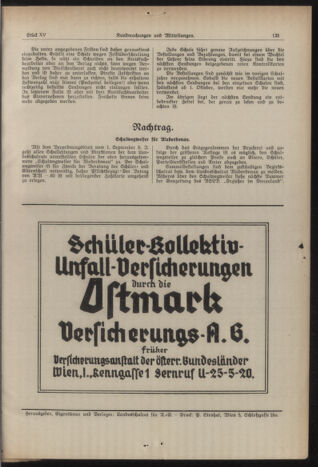 Verordnungsblatt für den Dienstbereich des niederösterreichischen Landesschulrates 19390901 Seite: 15