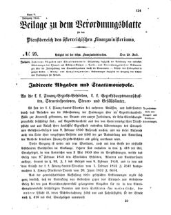 Verordnungsblatt für den Dienstbereich des K.K. Finanzministeriums für die im Reichsrate vertretenen Königreiche und Länder 18540729 Seite: 1