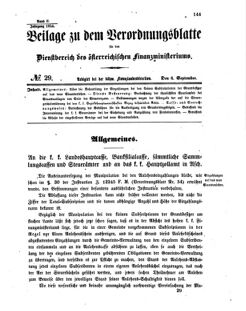 Verordnungsblatt für den Dienstbereich des K.K. Finanzministeriums für die im Reichsrate vertretenen Königreiche und Länder 18540906 Seite: 1