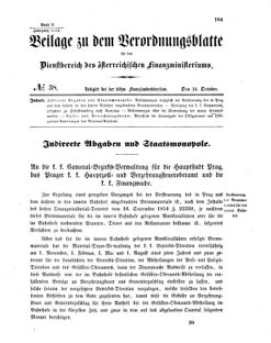 Verordnungsblatt für den Dienstbereich des K.K. Finanzministeriums für die im Reichsrate vertretenen Königreiche und Länder 18541014 Seite: 1