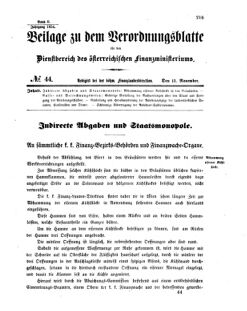 Verordnungsblatt für den Dienstbereich des K.K. Finanzministeriums für die im Reichsrate vertretenen Königreiche und Länder 18541111 Seite: 1