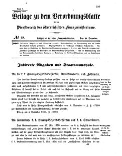 Verordnungsblatt für den Dienstbereich des K.K. Finanzministeriums für die im Reichsrate vertretenen Königreiche und Länder 18541220 Seite: 1