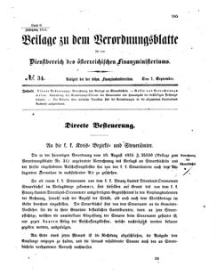 Verordnungsblatt für den Dienstbereich des K.K. Finanzministeriums für die im Reichsrate vertretenen Königreiche und Länder 18550907 Seite: 1