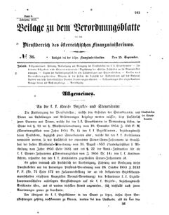 Verordnungsblatt für den Dienstbereich des K.K. Finanzministeriums für die im Reichsrate vertretenen Königreiche und Länder 18550925 Seite: 1