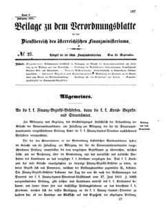 Verordnungsblatt für den Dienstbereich des K.K. Finanzministeriums für die im Reichsrate vertretenen Königreiche und Länder 18550929 Seite: 1