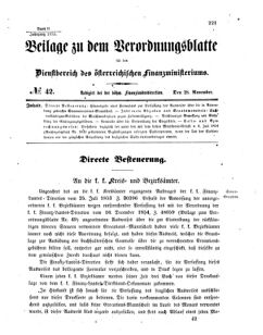 Verordnungsblatt für den Dienstbereich des K.K. Finanzministeriums für die im Reichsrate vertretenen Königreiche und Länder 18551128 Seite: 1