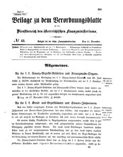 Verordnungsblatt für den Dienstbereich des K.K. Finanzministeriums für die im Reichsrate vertretenen Königreiche und Länder 18551215 Seite: 1