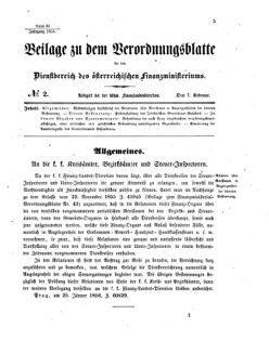 Verordnungsblatt für den Dienstbereich des K.K. Finanzministeriums für die im Reichsrate vertretenen Königreiche und Länder 18560207 Seite: 1