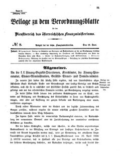 Verordnungsblatt für den Dienstbereich des K.K. Finanzministeriums für die im Reichsrate vertretenen Königreiche und Länder 18560610 Seite: 1