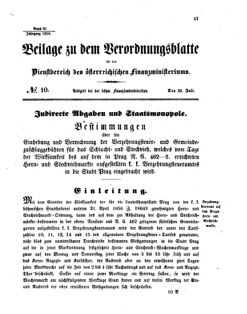 Verordnungsblatt für den Dienstbereich des K.K. Finanzministeriums für die im Reichsrate vertretenen Königreiche und Länder 18560724 Seite: 1