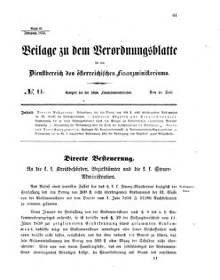 Verordnungsblatt für den Dienstbereich des K.K. Finanzministeriums für die im Reichsrate vertretenen Königreiche und Länder 18560731 Seite: 1