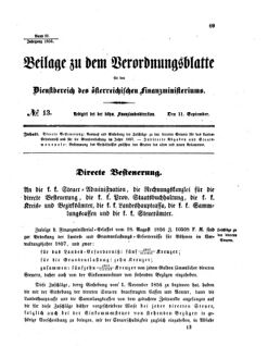 Verordnungsblatt für den Dienstbereich des K.K. Finanzministeriums für die im Reichsrate vertretenen Königreiche und Länder 18560911 Seite: 1