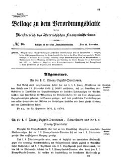 Verordnungsblatt für den Dienstbereich des K.K. Finanzministeriums für die im Reichsrate vertretenen Königreiche und Länder