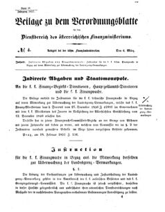 Verordnungsblatt für den Dienstbereich des K.K. Finanzministeriums für die im Reichsrate vertretenen Königreiche und Länder 18570306 Seite: 1