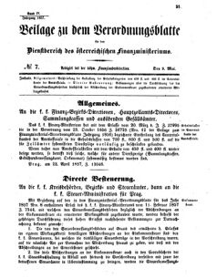 Verordnungsblatt für den Dienstbereich des K.K. Finanzministeriums für die im Reichsrate vertretenen Königreiche und Länder 18570509 Seite: 1