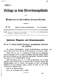 Verordnungsblatt für den Dienstbereich des K.K. Finanzministeriums für die im Reichsrate vertretenen Königreiche und Länder 18571130 Seite: 1