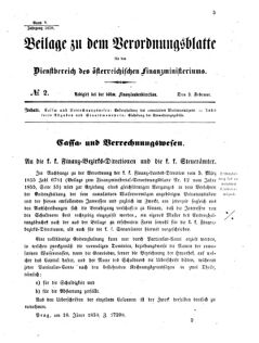 Verordnungsblatt für den Dienstbereich des K.K. Finanzministeriums für die im Reichsrate vertretenen Königreiche und Länder 18580203 Seite: 1