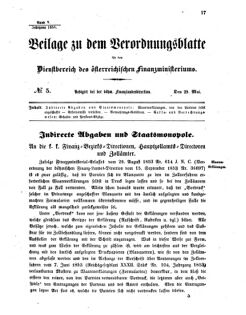 Verordnungsblatt für den Dienstbereich des K.K. Finanzministeriums für die im Reichsrate vertretenen Königreiche und Länder 18580529 Seite: 1