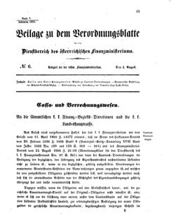 Verordnungsblatt für den Dienstbereich des K.K. Finanzministeriums für die im Reichsrate vertretenen Königreiche und Länder 18580802 Seite: 1