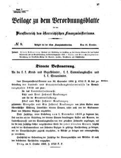 Verordnungsblatt für den Dienstbereich des K.K. Finanzministeriums für die im Reichsrate vertretenen Königreiche und Länder 18581015 Seite: 1