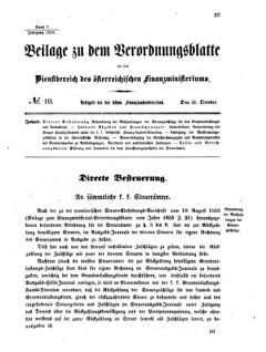 Verordnungsblatt für den Dienstbereich des K.K. Finanzministeriums für die im Reichsrate vertretenen Königreiche und Länder 18581031 Seite: 1