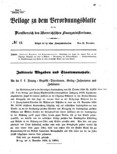 Verordnungsblatt für den Dienstbereich des K.K. Finanzministeriums für die im Reichsrate vertretenen Königreiche und Länder 18581229 Seite: 1