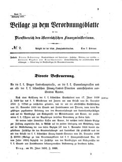 Verordnungsblatt für den Dienstbereich des K.K. Finanzministeriums für die im Reichsrate vertretenen Königreiche und Länder 18590207 Seite: 1