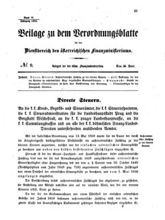 Verordnungsblatt für den Dienstbereich des K.K. Finanzministeriums für die im Reichsrate vertretenen Königreiche und Länder 18590630 Seite: 1