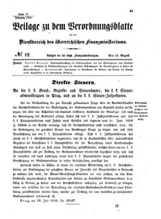 Verordnungsblatt für den Dienstbereich des K.K. Finanzministeriums für die im Reichsrate vertretenen Königreiche und Länder 18590813 Seite: 1