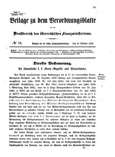 Verordnungsblatt für den Dienstbereich des K.K. Finanzministeriums für die im Reichsrate vertretenen Königreiche und Länder 18591013 Seite: 1