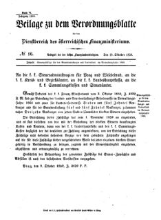 Verordnungsblatt für den Dienstbereich des K.K. Finanzministeriums für die im Reichsrate vertretenen Königreiche und Länder 18591019 Seite: 1