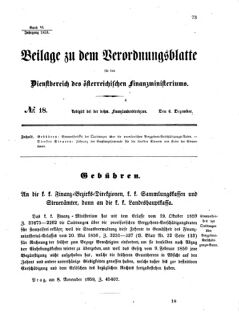 Verordnungsblatt für den Dienstbereich des K.K. Finanzministeriums für die im Reichsrate vertretenen Königreiche und Länder 18591206 Seite: 1