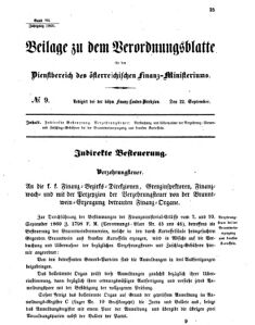 Verordnungsblatt für den Dienstbereich des K.K. Finanzministeriums für die im Reichsrate vertretenen Königreiche und Länder 18600922 Seite: 1