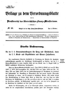 Verordnungsblatt für den Dienstbereich des K.K. Finanzministeriums für die im Reichsrate vertretenen Königreiche und Länder 18601004 Seite: 1