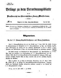 Verordnungsblatt für den Dienstbereich des K.K. Finanzministeriums für die im Reichsrate vertretenen Königreiche und Länder