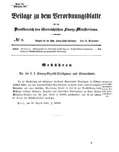 Verordnungsblatt für den Dienstbereich des K.K. Finanzministeriums für die im Reichsrate vertretenen Königreiche und Länder 18610913 Seite: 1