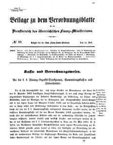 Verordnungsblatt für den Dienstbereich des K.K. Finanzministeriums für die im Reichsrate vertretenen Königreiche und Länder 18630712 Seite: 1