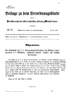 Verordnungsblatt für den Dienstbereich des K.K. Finanzministeriums für die im Reichsrate vertretenen Königreiche und Länder