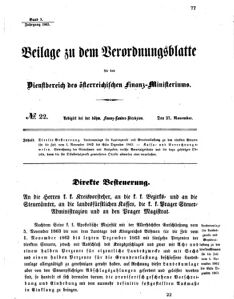 Verordnungsblatt für den Dienstbereich des K.K. Finanzministeriums für die im Reichsrate vertretenen Königreiche und Länder 18631127 Seite: 1