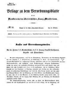 Verordnungsblatt für den Dienstbereich des K.K. Finanzministeriums für die im Reichsrate vertretenen Königreiche und Länder 18641021 Seite: 1